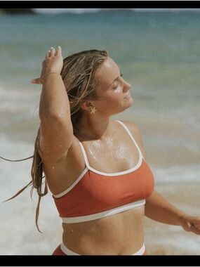 Geode Ribbed Coral Bikini Top Size Multiple Sizes Available